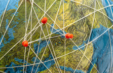 globe network icon abstract